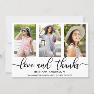 Moderne 3-Foto-Abschluss-Liebe und dank W Ankündigung