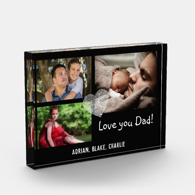 Moderne 3 Foto Collage Liebe Sie Vater Geschenk (Links)