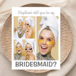 Moderne 3-Foto-Collage Wirst du meine Brautjungf