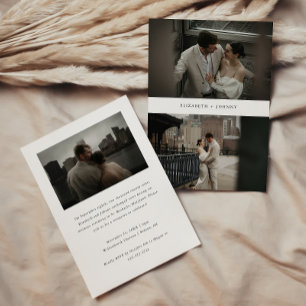 Moderne 3-Foto-Elopement-Hochzeitsempfang Einladung