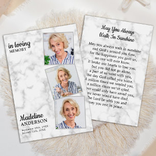 Moderne 3-Foto-Gedenkkarte