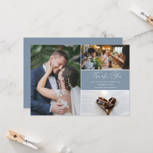 Moderne 3-Foto Hochzeit Vielen Dank