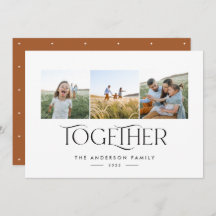 Moderne 3-Foto-Rostbogen mit Typografie