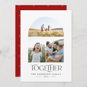 Moderne 3-Foto-Rote Gewölbe mit Typografie