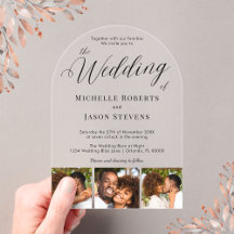 Moderne 3-Foto-Strip-Kalligrafie Hochzeit