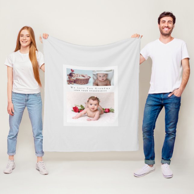 Moderne 3-FotoCollage mit großformatiger Mama Fleecedecke (Beispiel)