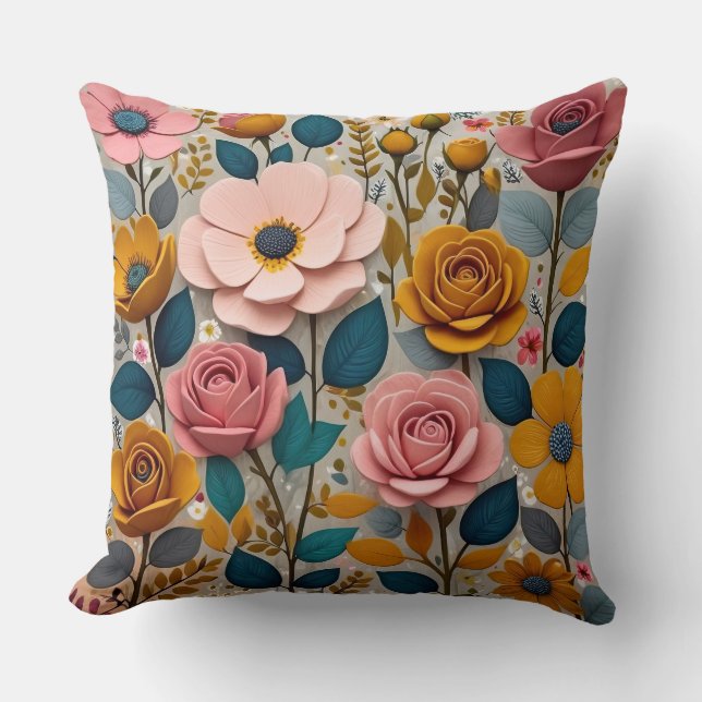 Moderne 3D-Blume Kissen (Vorderseite)
