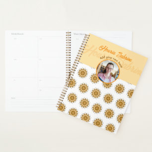 Moderne 3D-Blush-Orange-Floral-Mandala-Doodle-Foto Planer