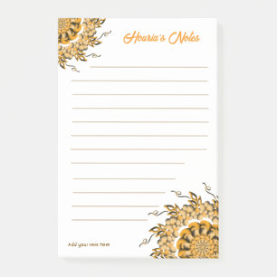 Moderne 3D-Blush-Orange-Floral-Mandala-Doodle Post-it Klebezettel