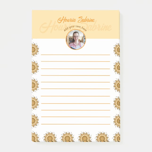 Moderne 3D-Blush-Orangen-Blumen-Mandala-Doodle-Fot Post-it Klebezettel (Vorderseite)