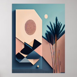 Moderne 3D Boho Minimalistische Abstrakte Kunst Poster