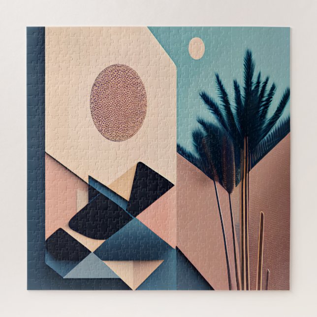 Moderne 3D Boho Minimalistische Abstrakte Kunst Puzzle (Vertikal)