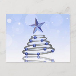 Moderne 3D Chrome Weihnachtsbaum Weihnachtskarte Feiertagspostkarte