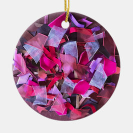 Moderne 3D-Effekt bordeauxrosa lila Bänder Keramik Ornament