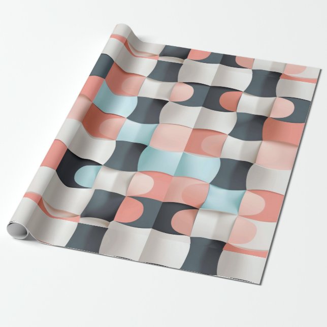 Moderne 3D-gekrümmte geometrische Illusionsmuster Geschenkpapier (Ungerollt)