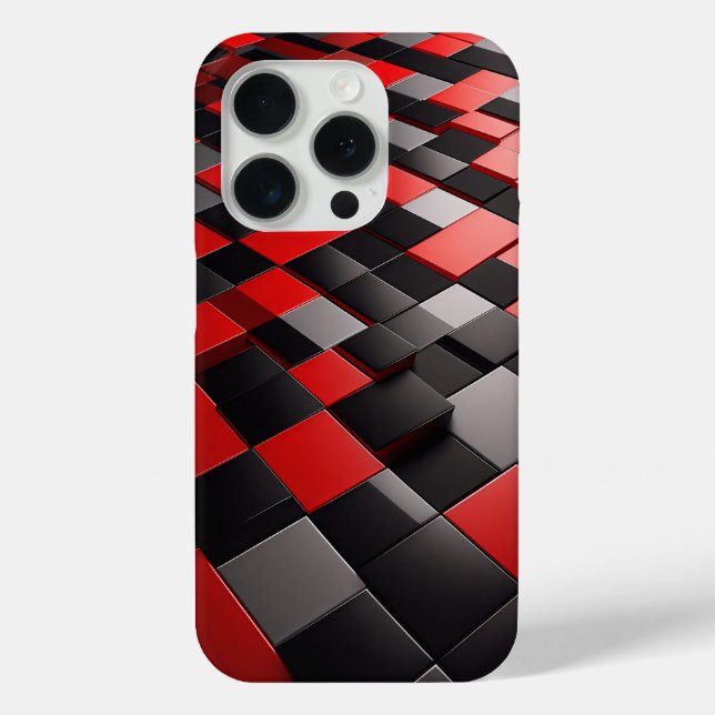 Moderne 3D-geometrische Blockhülle Glänzend Lebend Case-Mate iPhone Hülle (Rückseite)