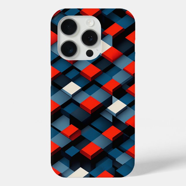 Moderne 3D-geometrische Cube-Handyhülle Abstrakte  Case-Mate iPhone Hülle (Rückseite)