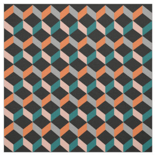 Moderne 3D-optische Illusion Gemustert Stoff