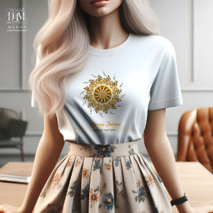 Moderne 3D Orange Blush Blumen Mandala Doodle T-Shirt