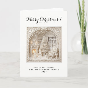 Moderne 3D-Papierschnitt-Weihnachten Karte