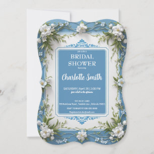 Moderne 3D-Porzellan-Chinoiserie-Brautdusche Save The Date