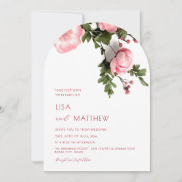 Moderne 3D-Rosen-Wildblumen-Hochzeit Einladung