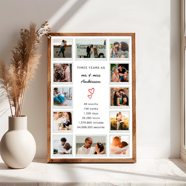 Moderne 3jährige benutzerdefinierte FotoCollage Poster (Von Creator hochgeladen)