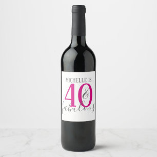 Moderne 40 und prächtige Geburtstagsparty Weinmar Weinetikett