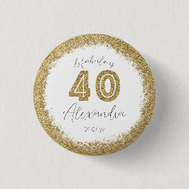 Moderne 40 und prächtige Gold Gitter Personalisier Button