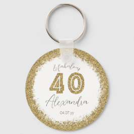 Moderne 40 und prächtige Gold Gitter Personalisier Schlüsselanhänger