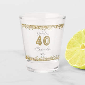 Moderne 40 und prächtige Gold Gitter Personalisier Schnapsglas