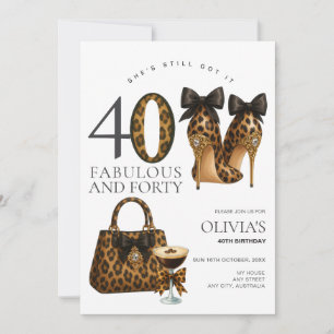 Moderne 40er Leopard- und Gepard-Druck, Trendige V Einladung