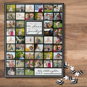 Moderne 47-Foto-Collage-Familienzitat Benutzerdefi Puzzle