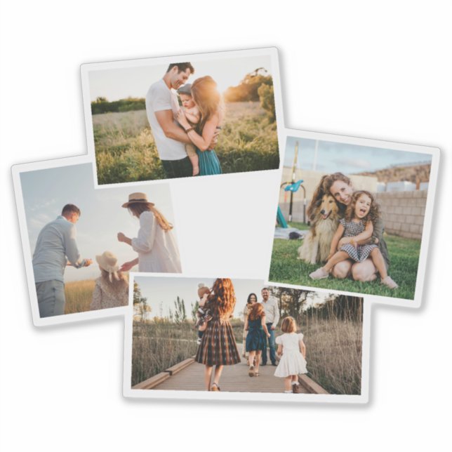 Moderne 4-Foto-Bilderkollektion Aufkleber (Vorderseite)