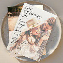 Moderne 4 Foto Black & White Boho Hochzeit