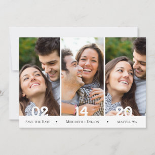 Moderne 4 Foto Collage Einfach trendy Save The Date