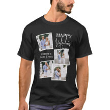 Moderne 4-Foto-Collage Frohen Valentinstag Schwarz