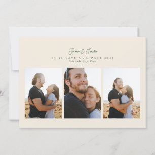 moderne 4-Foto-Collage-Script-Calligraphy-Hochzeit Save The Date