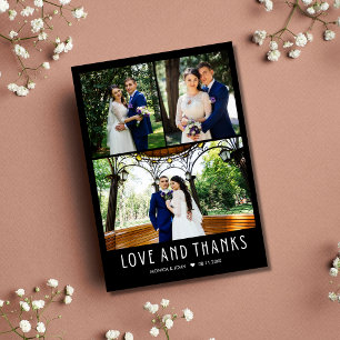 Moderne 4-Foto Hochzeit Vielen Dank Dankeskarte