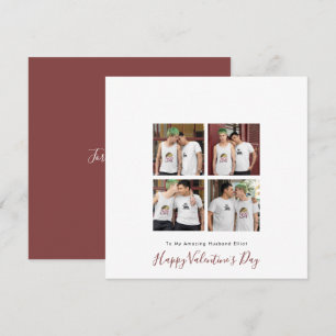 Moderne 4 Foto LGBT Gay Liebe Husband Valentine Feiertagskarte