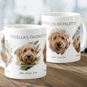 Moderne 4-Foto-Pinselstrich-Haustier-Farbpalette Kaffeetasse
