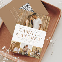 Moderne 4 Foto QR Code UAwg Elegante Hochzeit