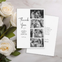 Moderne 4-Foto-Schwarz-Weiß-Filmstreifen-Hochzeit