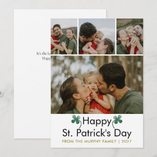 Moderne 4-Foto-St.-Patricks-Day-Familie Feiertagskarte