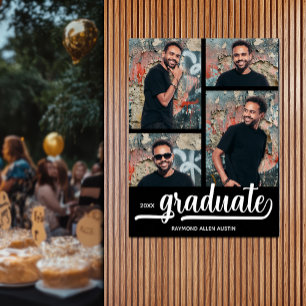 Moderne 4 Fotos auf dem Schwarzen Abschluss Poster