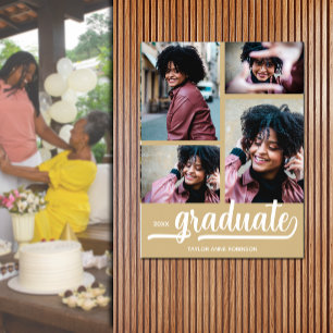 Moderne 4 Fotos auf Gold Abschluss Poster