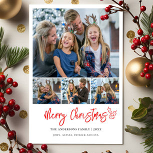 Moderne 4 Fotos Collage Weihnachten
