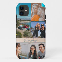 Moderne 4 Fotos Freunde Collage iPhone Case