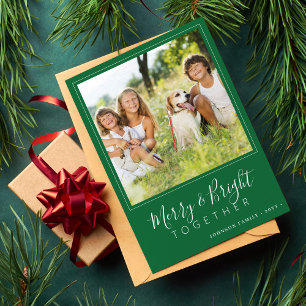 Moderne 4 Fotos Frohe und hellgrüne Weihnachten