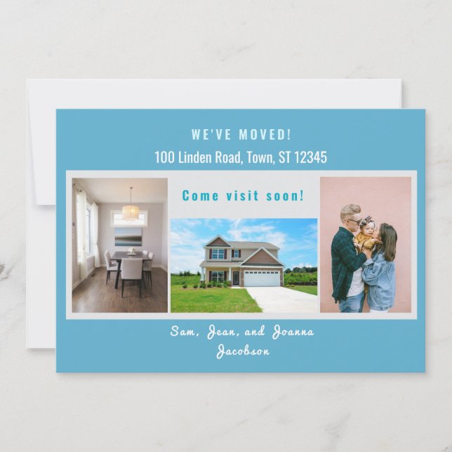 Moderne 4 Fotos Wir haben bewegte Ankündigung (Vorderseite)